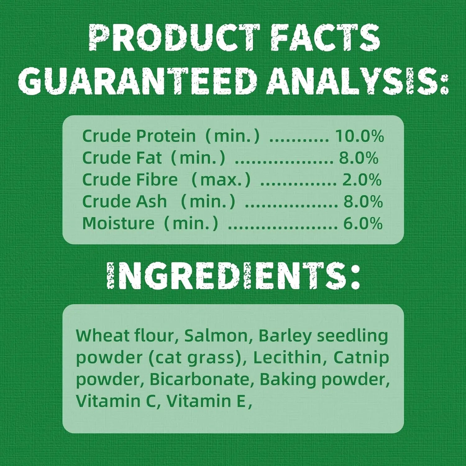 JUST TRY 13.4 OZ Cat Grass Treats Natural Salmon Flavor Healthy Cat Snacks Training Biscuits Catnip for Cats Dental and Hairball Control Treats Remedy Chews