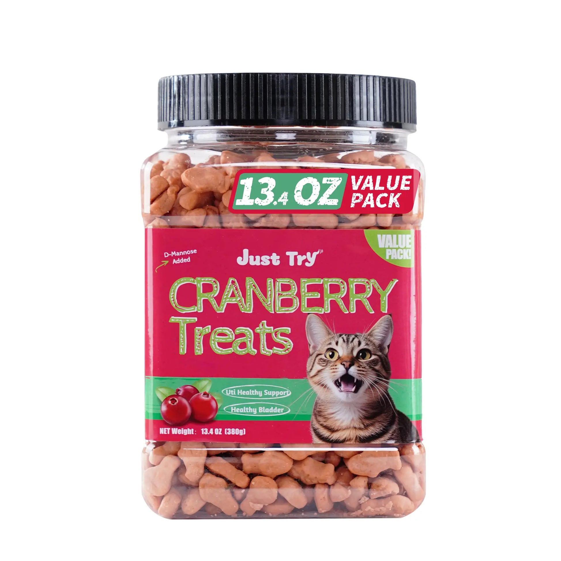 JUST TRY 13.4 OZ Cat Grass Treats Natural Salmon Flavor Healthy Cat Snacks Training Biscuits Catnip for Cats Dental and Hairball Control Treats Remedy Chews