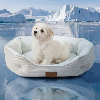 Bedsure Cooling Dog Beds for Small Dogs – Q-MAX>0.4 round Cat Beds for Indoor Cats, Washable Pet Bed for Puppy and Kitten with Slip-Resistant Bottom